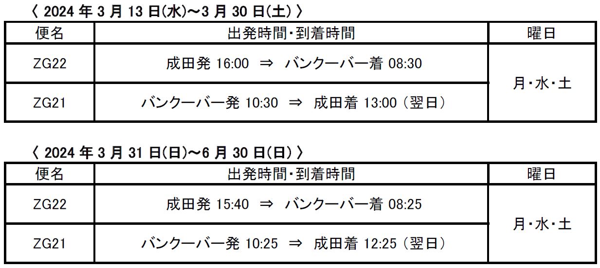 2024年3月13日より東京（成田）＝バンクーバー線就航！ | ZIPAIR公式サイト