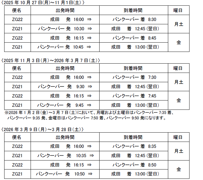 東亜航空定期便スケジュール表 9/16 更新)【2020年9月版】中国発着 国際便運航スケジュール
